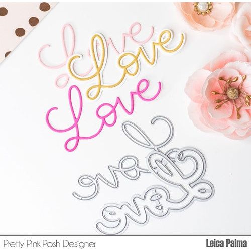 Simon Says Stamp! Pretty Pink Posh LARGE LOVE SHADOW Dies