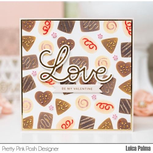 Simon Says Stamp! Pretty Pink Posh LARGE LOVE SHADOW Dies