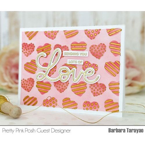 Simon Says Stamp! Pretty Pink Posh LARGE LOVE SHADOW Dies