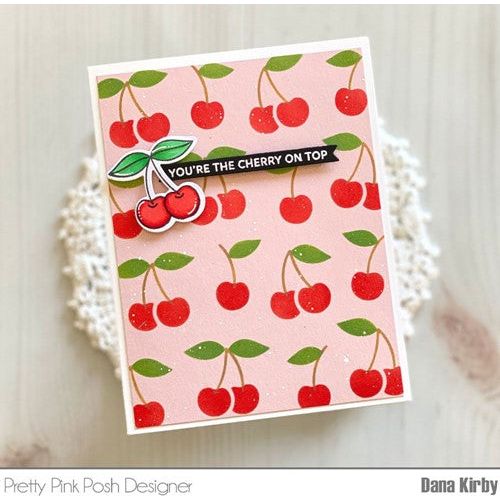 Simon Says Stamp! Pretty Pink Posh SWEET CHERRIES Clear Stamps