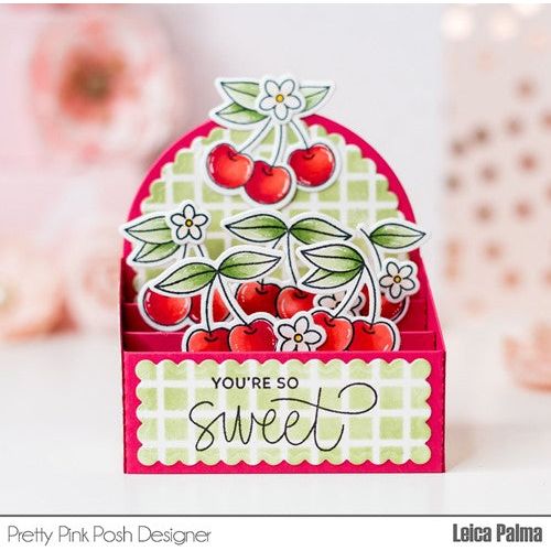 Simon Says Stamp! Pretty Pink Posh SWEET CHERRIES Clear Stamps