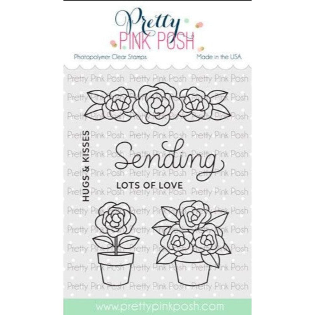 Simon Says Stamp! Pretty Pink Posh POTTED ROSES Clear Stamps