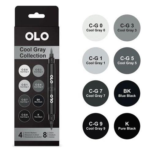 Simon Says Stamp! OLO COOL GRAY COLLECTION Alcohol Marker 4 piece set