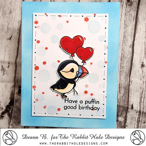 Simon Says Stamp! The Rabbit Hole Designs LOVE PUFFINS Clear Stamps TRH-194