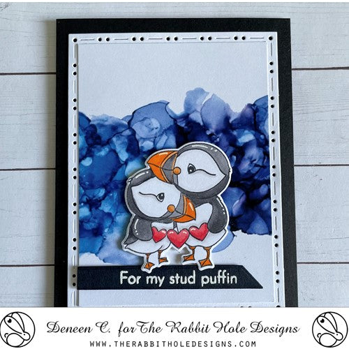 Simon Says Stamp! The Rabbit Hole Designs LOVE PUFFINS Clear Stamps TRH-194