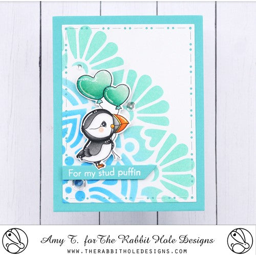 Simon Says Stamp! The Rabbit Hole Designs LOVE PUFFINS Clear Stamps TRH-194