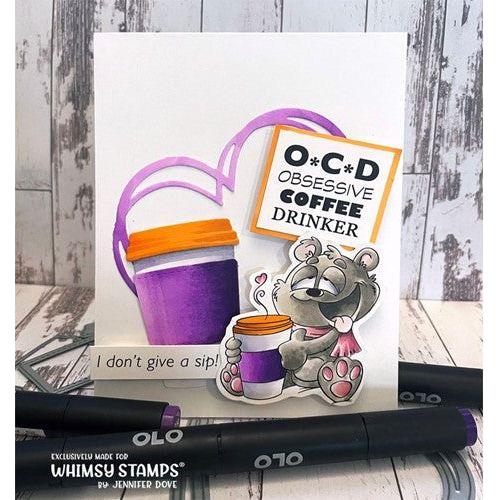 Simon Says Stamp! Whimsy Stamps GIVE A SIP Clear Stamps DP1106