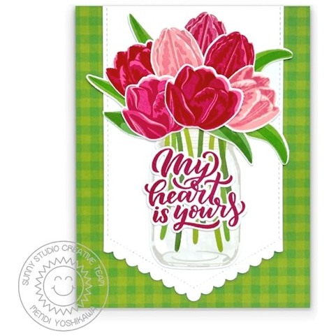 Simon Says Stamp! Sunny Studio TRANQUIL TULIPS Clear Stamps SSCL-344