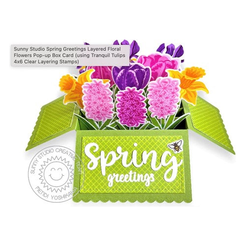 Simon Says Stamp! Sunny Studio TRANQUIL TULIPS Clear Stamps SSCL-344