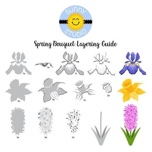 Simon Says Stamp! Sunny Studio SPRING BOUQUET Clear Stamps SSCL-345