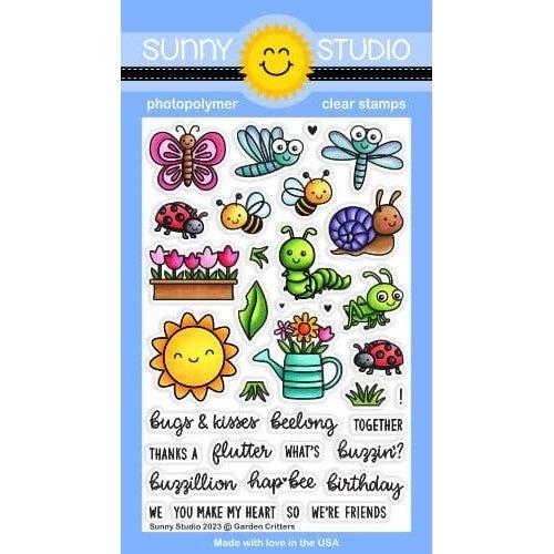 Simon Says Stamp! Sunny Studio GARDEN CRITTERS Clear Stamps SSCL-348