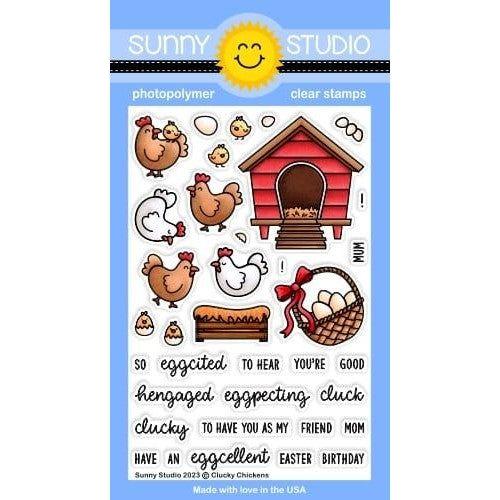 Simon Says Stamp! Sunny Studio CLUCKY CHICKENS Clear Stamps SSCL-347