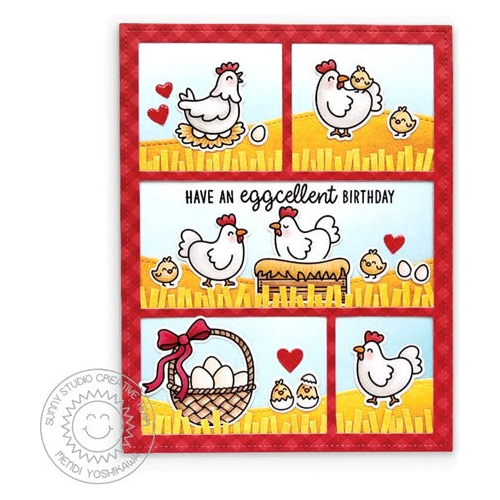 Simon Says Stamp! Sunny Studio CLUCKY CHICKENS Clear Stamps SSCL-347