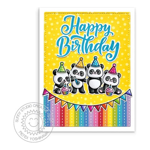 Simon Says Stamp! Sunny Studio PARTY PANDAS Clear Stamps SSCL-349