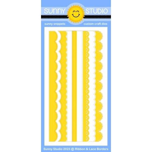 Simon Says Stamp! Sunny Studio RIBBON AND LACE BORDER Dies SSDIE-332