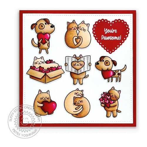 Simon Says Stamp! Sunny Studio PUPPY LOVE Clear Stamps SSCL-343