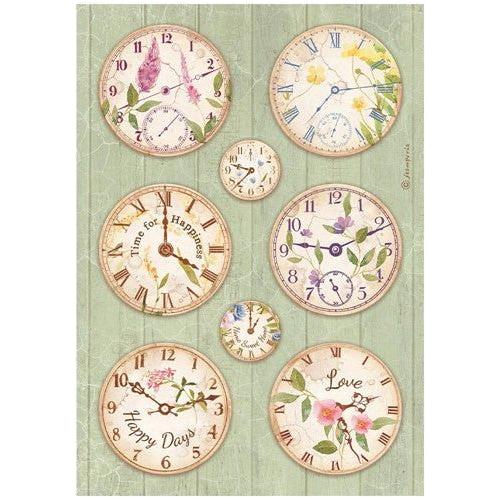 Simon Says Stamp! Stamperia CREATE HAPPINESS WELCOME HOME CLOCKS A4 Rice Paper dfsa4743