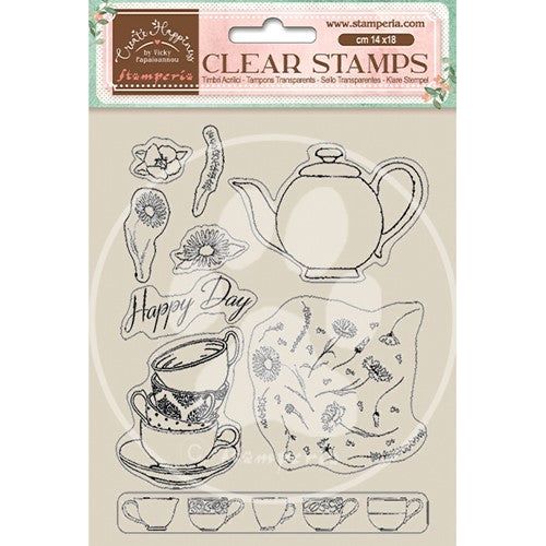 Stamperia Clear Stamps-Create Happiness Welcome Home Cups