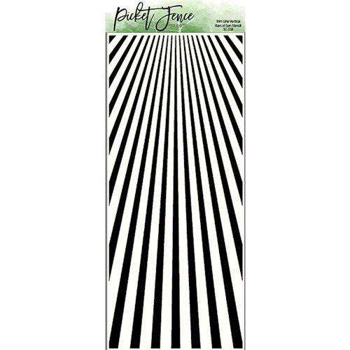 Simon Says Stamp! Picket Fence Studios SLIM LINE VERTICAL RAYS OF SUN Stencil sc338