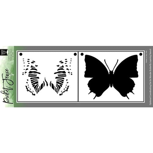 Simon Says Stamp! Picket Fence Studios LAYERED WANDER BUTTERFLY Stencil sc294