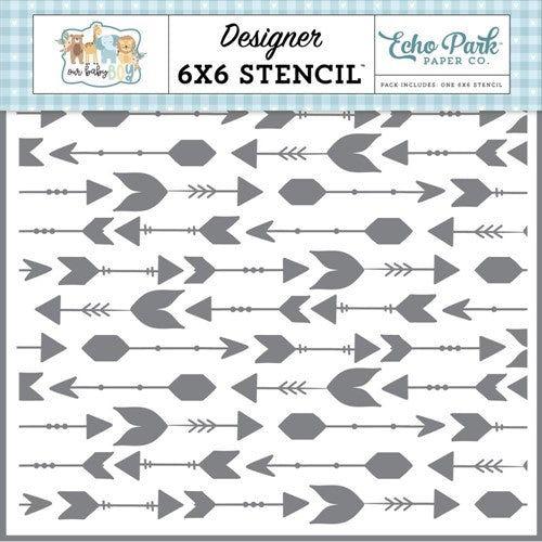 Simon Says Stamp! Echo Park OUR BABY BOY 6 x 6 Arrows Stencil obb302034