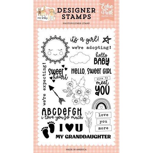 Simon Says Stamp! Echo Park OUR BABY GIRL Nice To Meet You Clear Stamp Set oba301045