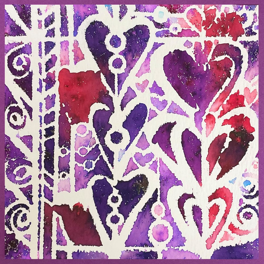 purple linked hearts