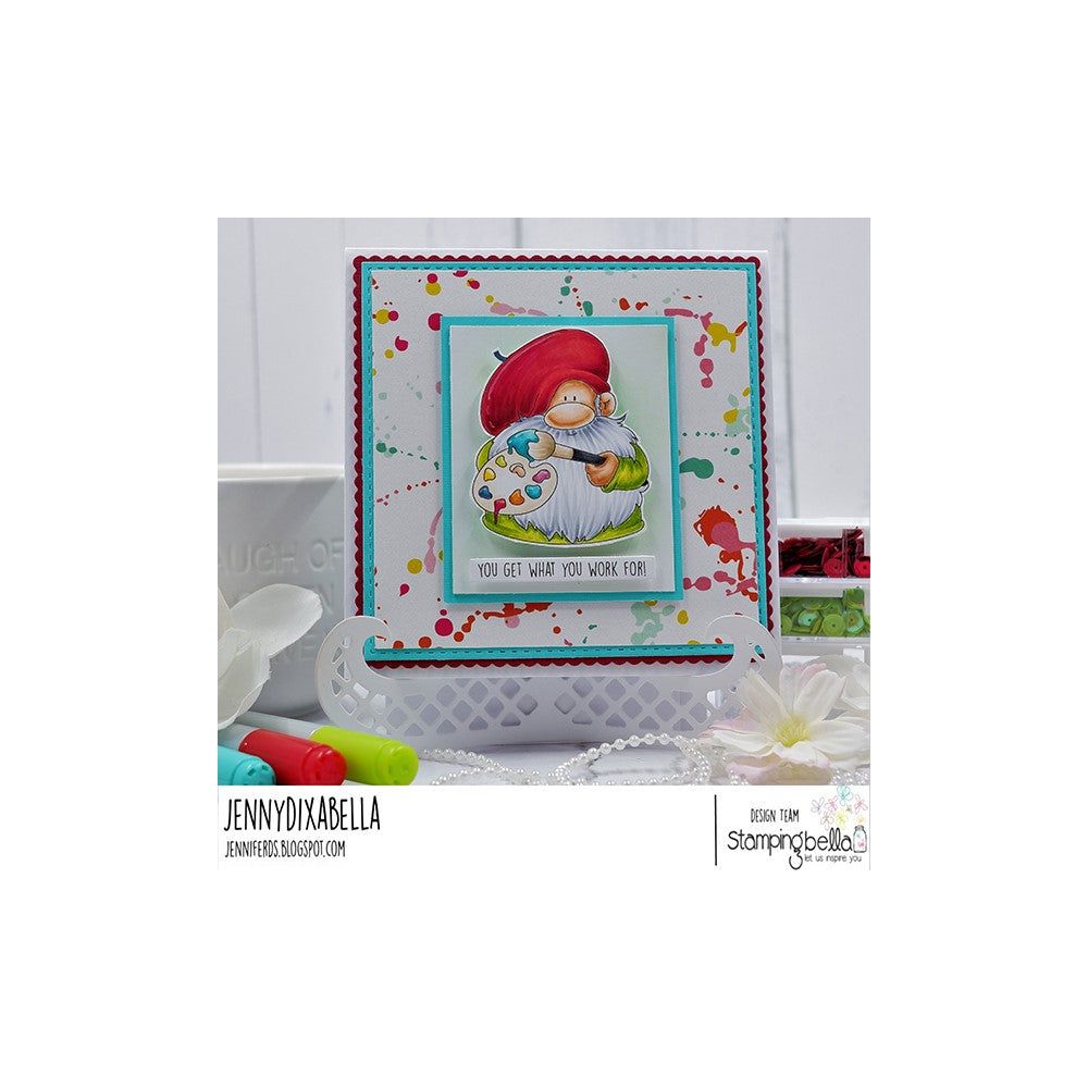 Stamping Bella GNOME ARTIST Cling Stamp eb1192 splatter