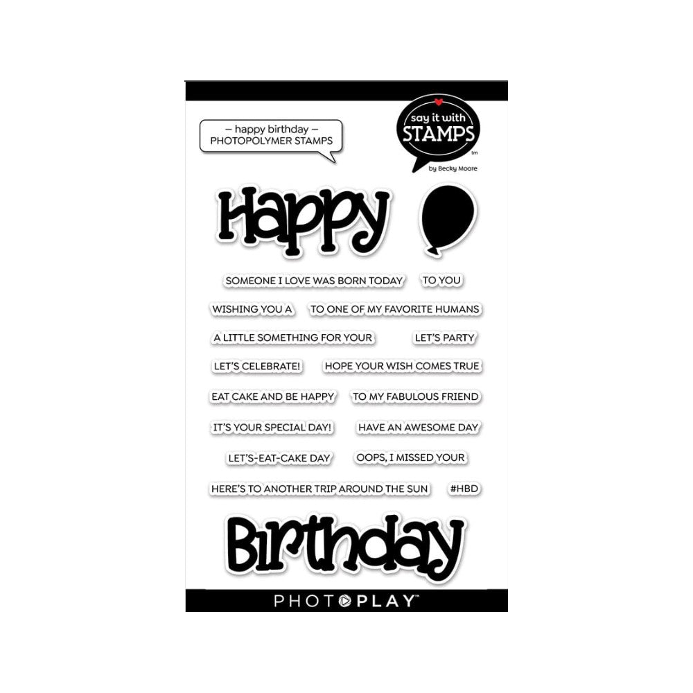 PhotoPlay HAPPY BIRTHDAY Clear Stamp Set sis3808