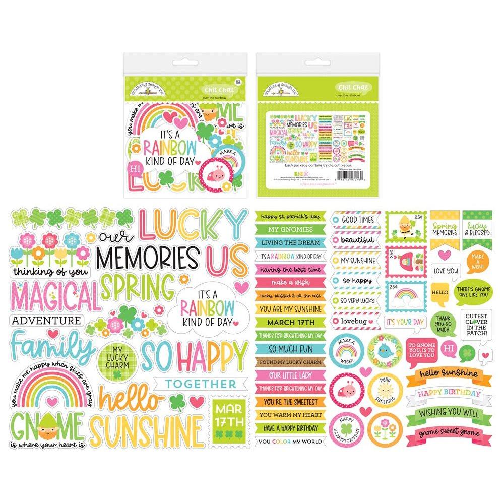 Doodlebug OVER THE RAINBOW Chit Chat Ephemera Die Cut Shapes 7976