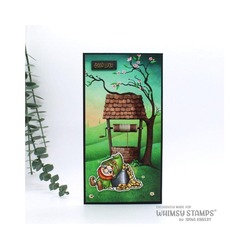 Whimsy Stamps LUCKY LEPRECHAUN Clear Stamps C1410 well