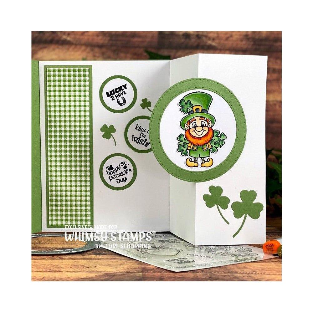 Whimsy Stamps LUCKY LEPRECHAUN Clear Stamps C1410 circle