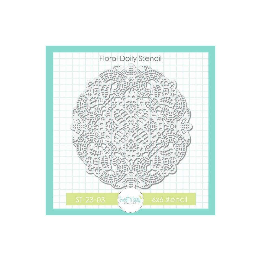 Sweet 'N Sassy FLORAL DOILY Stencil st-23-03