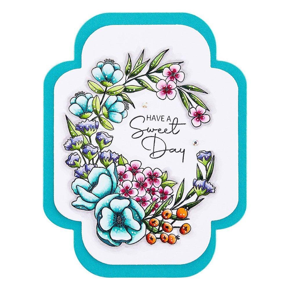 STP-179 Spellbinders FOUR PETAL SWEET DAY FLOWERS Clear Stamps blooms