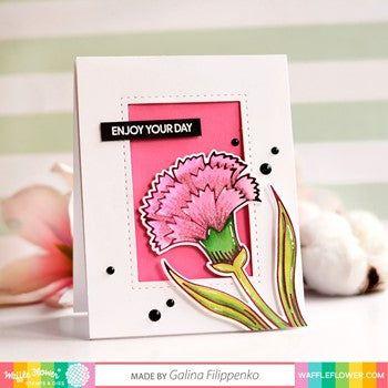 Waffle Flower SKETCHED CARNATION Hot Foil Plate 421224 bloom