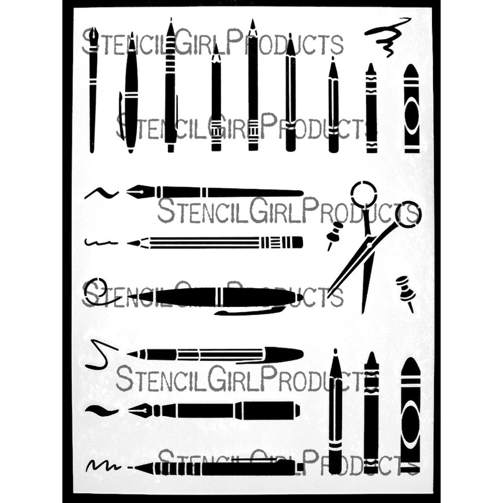 StencilGirl WRITING AND DRAWING TOOLS Stencil l954