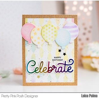 Pretty Pink Posh BIRTHDAY BALLOONS Clear Stamps celebrate