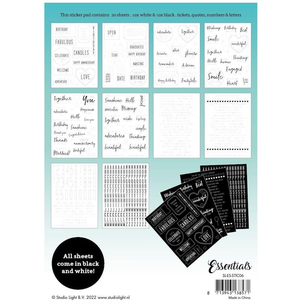 Studio Light SENTIMENTS Essentials Sticker Book slesstic06 sticker detail view