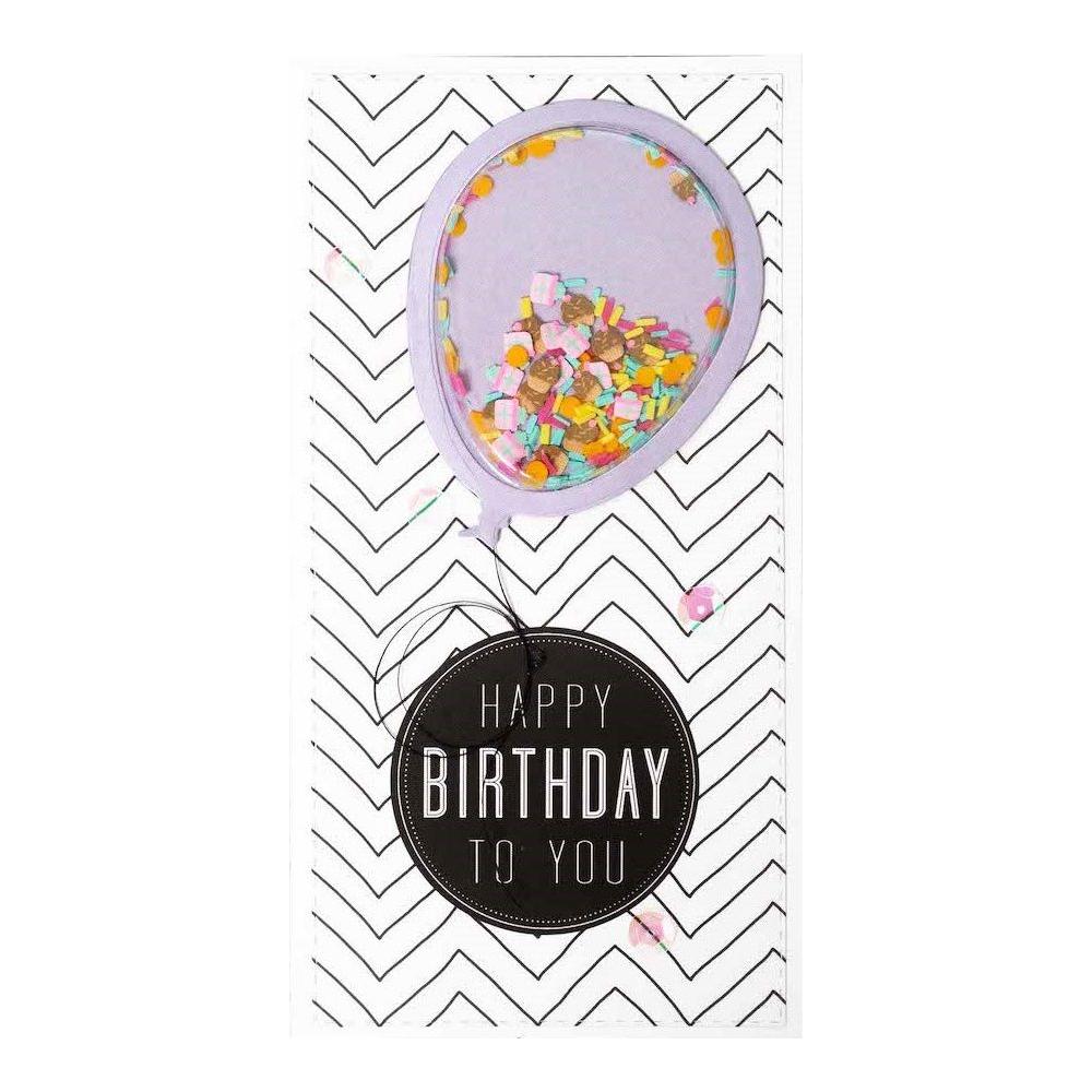 Studio Light SENTIMENTS Essentials Sticker Book slesstic06 Birthday balloon shaker card