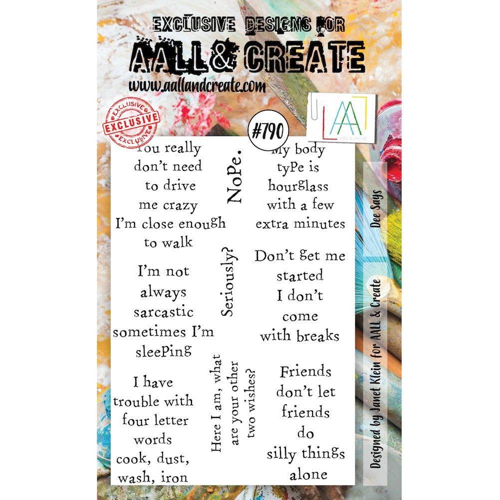 AALL & Create DEE SAYS A6 Clear Stamps aall790 InfoDraft