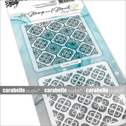 Carabelle Studio PORTUGUESE TILES PATTERN Stamp and Stencil Set sas0001