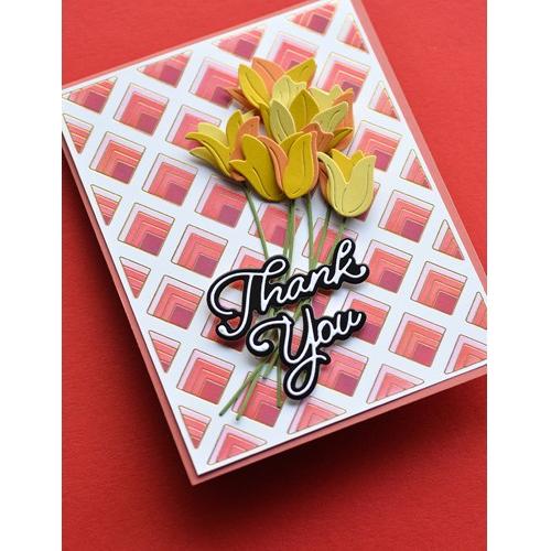 Poppy Stamps Thank You Moonlight Script Dies 2507 flowers