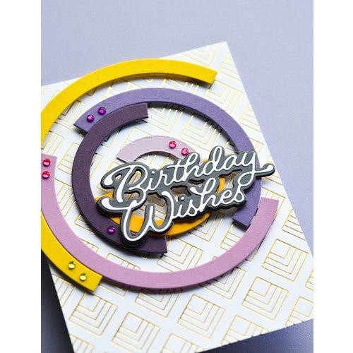 Poppy Stamps Birthday Wishes Moonlight Script Dies 2523 card