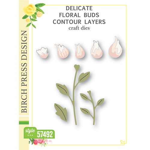 Birch Press Design Delicate Floral Buds Contour Layers Dies 57492