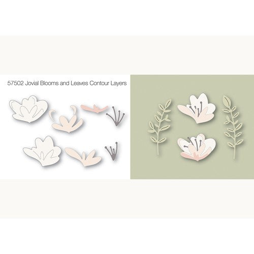 Birch Press Design Jovial Blooms And Leaves Contour Layers Dies 57502 detail