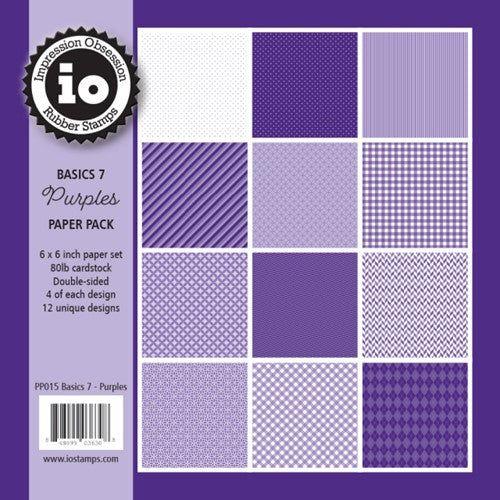 Impression Obsession Purples Basics 7 6x6 inch Paper Pad PP015