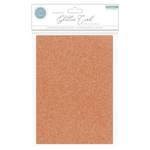 Craft Consortium The Essential Glitter Card Stock Copper CCEGC005