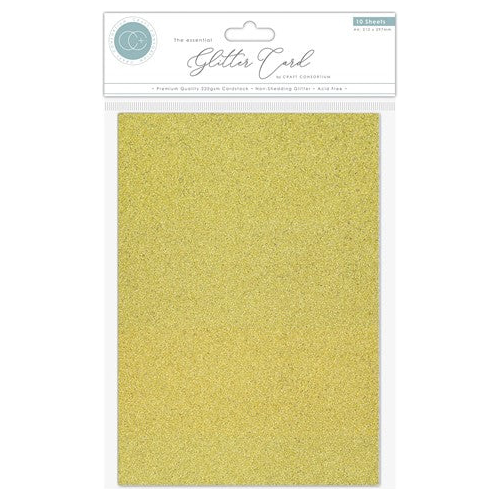 Craft Consortium The Essential Glitter Card Stock Gold CCEGC002