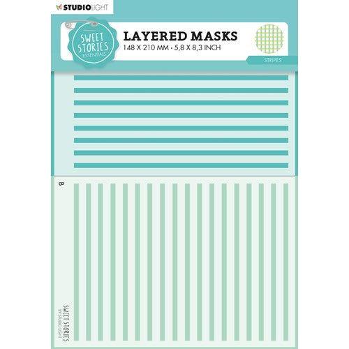 Studio Light Stripes Sweet Stories Stencil slssmask190