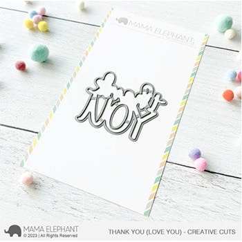 Mama Elephant Thank You Creative Cuts Steel Dies